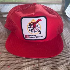 Vintage Motion Industries Patch Hat Clock Superhero Rare MI  Trucker Has Wear